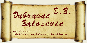 Dubravac Balošević vizit kartica
